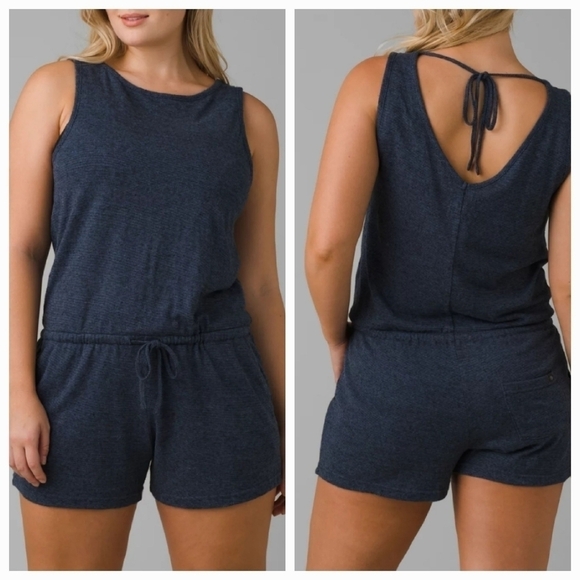 NEW! PRANA Sylvie Sleeveless One-Piece Knit Short Set Romper XL. - Picture 2 of 9